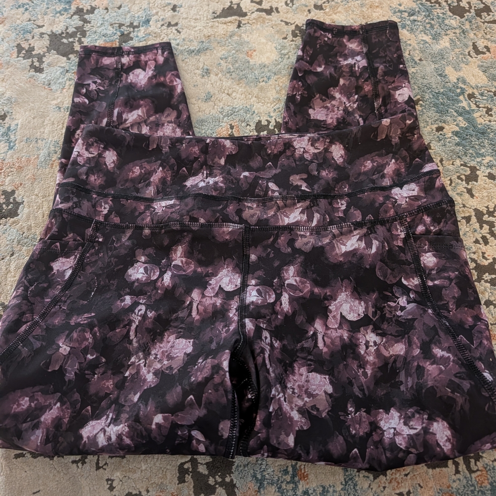 RBX Black and Purple Patterned Leggings